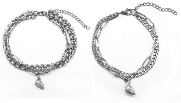 Silver_Stainless_Steel_Heart_Couple_Bracelet_Set
