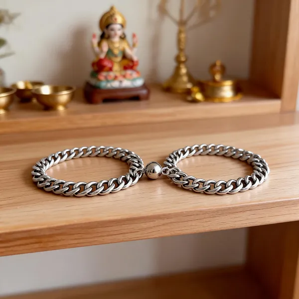 Silver_Stainless_Steel_Couple_Bracelet_Set