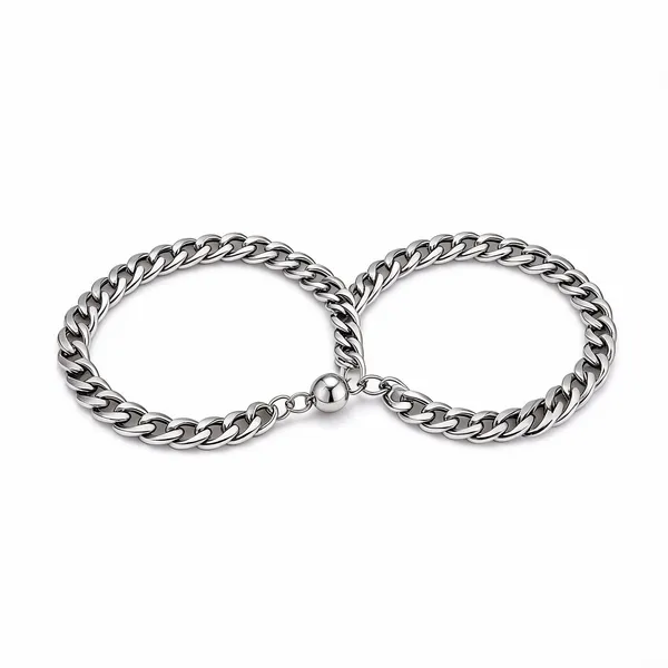 Silver_Stainless_Steel_Couple_Bracelet_Set