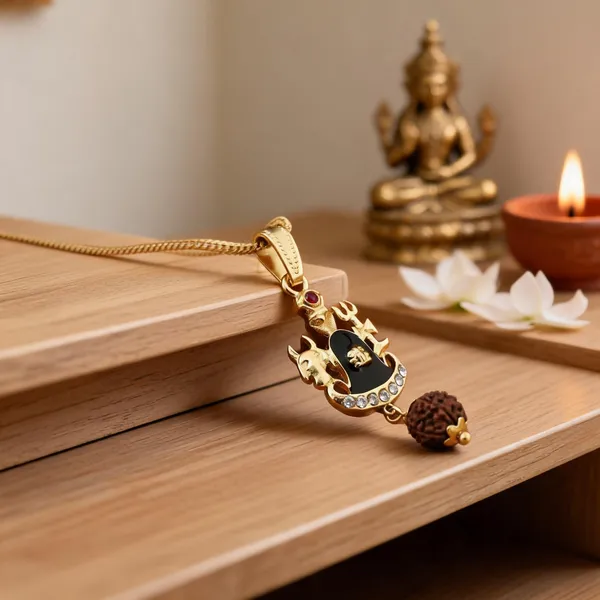 Gold_Stainless_Steel_Shiva_Trishul_Damru_Pendant_Necklace