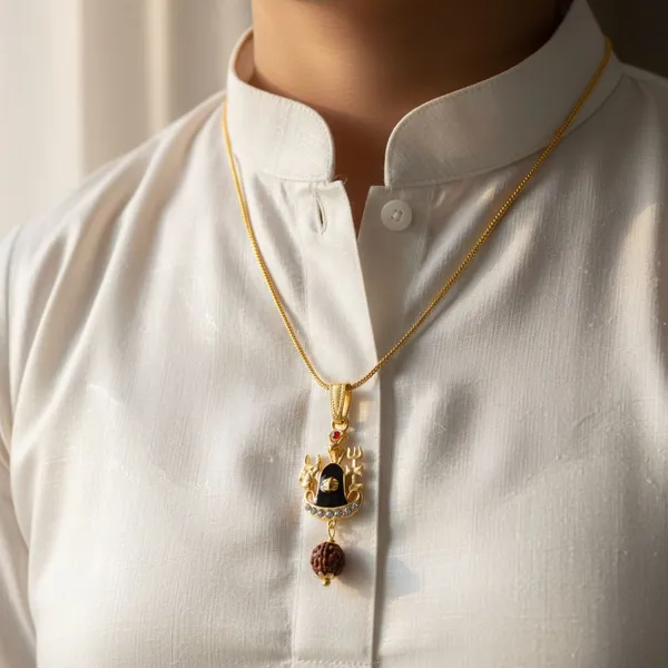 Gold_Stainless_Steel_Shiva_Trishul_Damru_Pendant_Necklace