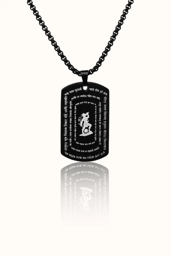 Black_Stainless_Steel_Hanuman_Chalisa_Pendant_Necklace