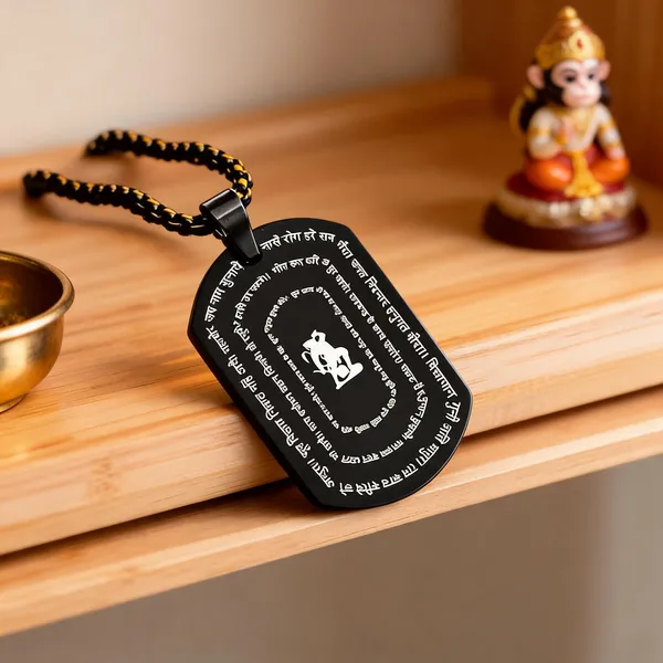 Black_Stainless_Steel_Hanuman_Chalisa_Pendant_Necklace