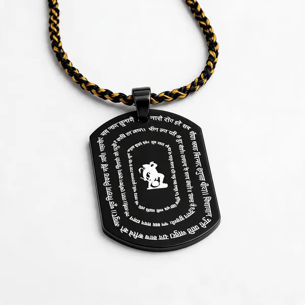 Black_Stainless_Steel_Hanuman_Chalisa_Pendant_Necklace