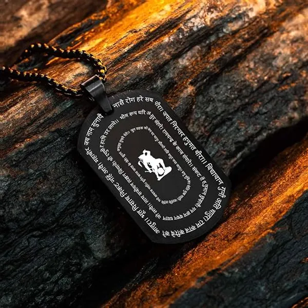 Black_Stainless_Steel_Hanuman_Chalisa_Pendant_Necklace
