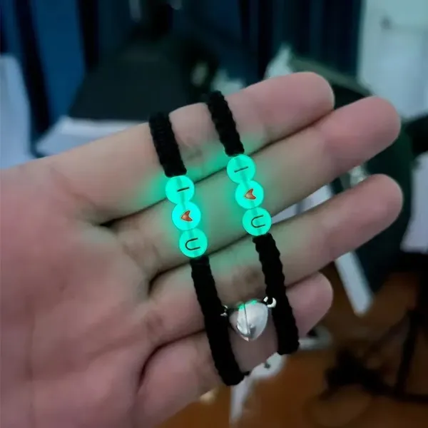 Black_Stainless_Steel,Acrylic_Plastic_Couple_Bracelet_Set