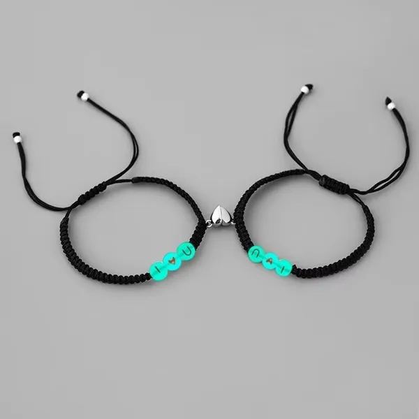 Black_Stainless_Steel,Acrylic_Plastic_Couple_Bracelet_Set