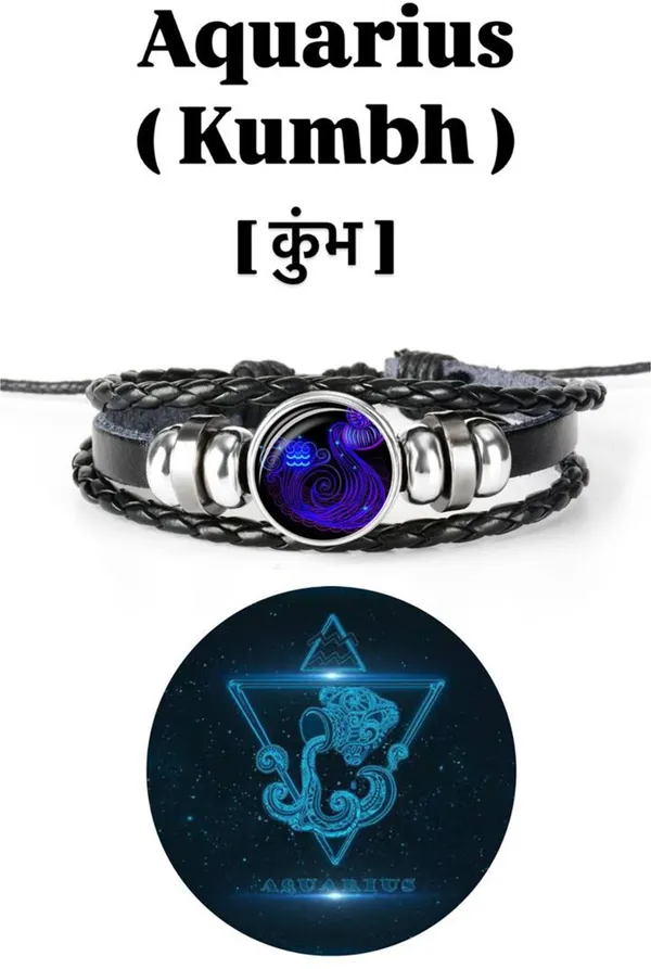 Black_And_Silver_Stainless_Steel_Zodiac_Bracelet
