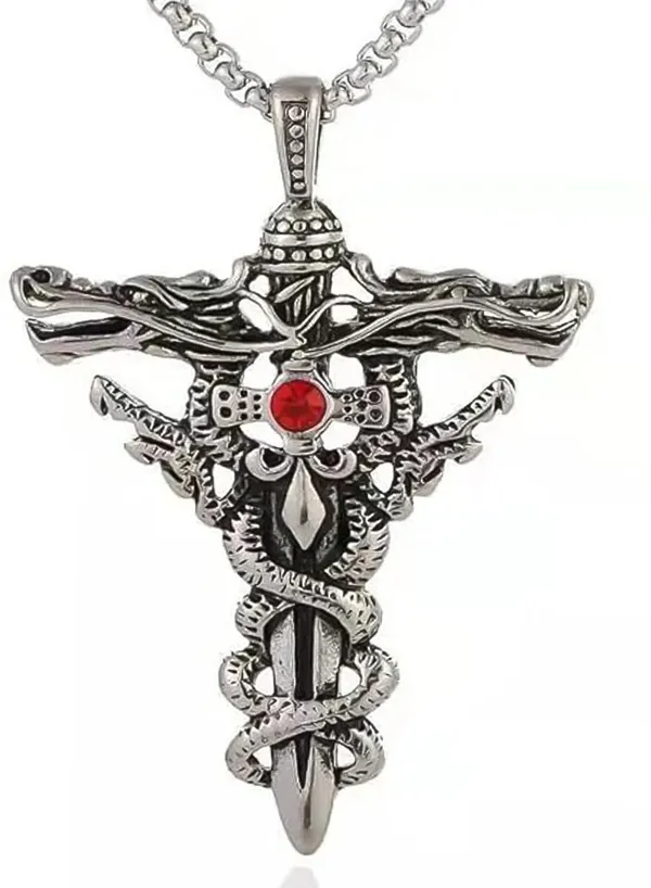 Silver_Stainless_Steel_Sword_Dragon_Pendant_Necklace