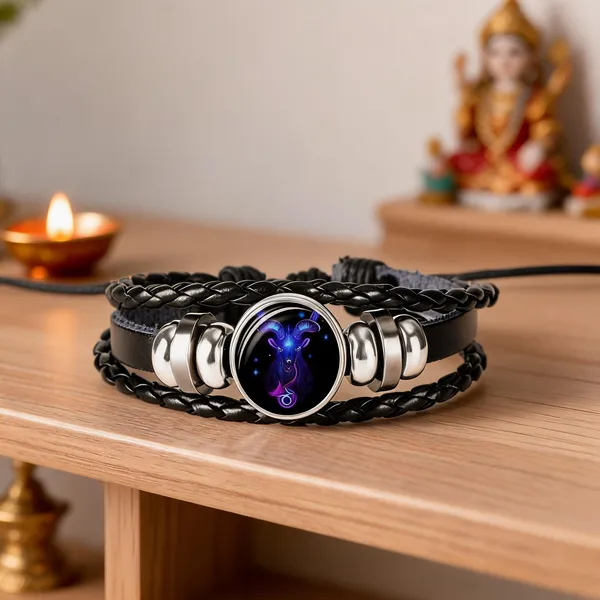 Black_And_Silver_Stainless_Steel_Zodiac_Bracelet