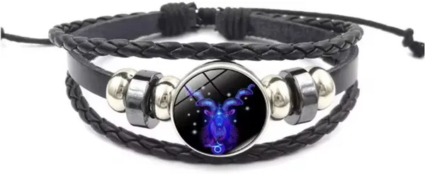 Black_And_Silver_Stainless_Steel_Zodiac_Bracelet
