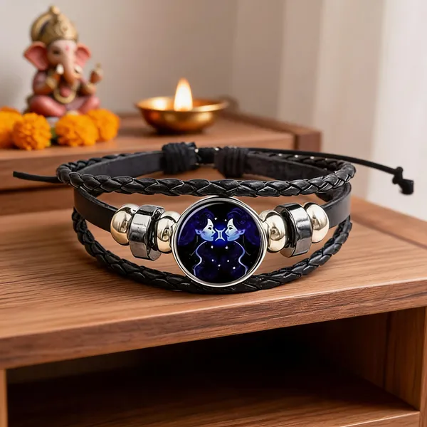 Black_And_Silver_Stainless_Steel_Zodiac_Bracelet