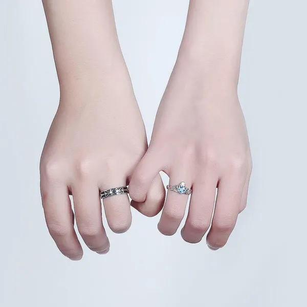 Blue_And_Silver_Stainless_Steel_Blue_Diamond_Couple_Ring_Set
