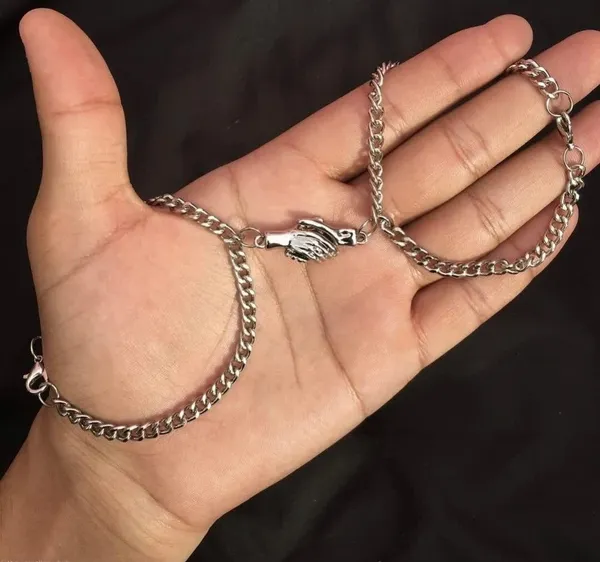 Silver_Stainless_Steel_Heart_Couple_Bracelet_Set