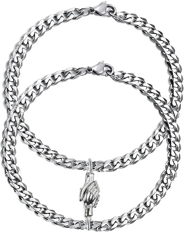 Silver_Stainless_Steel_Heart_Couple_Bracelet_Set