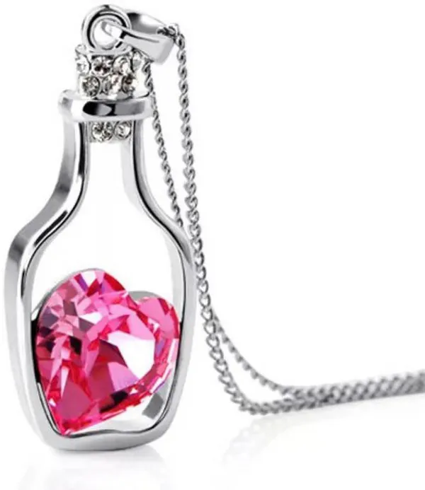 Pink_And_Silver_Stainless_Steel_Pink_Heart_Pendant_Necklace