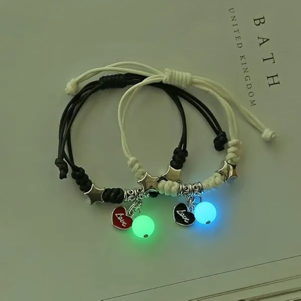 Black_White_Stainless_Steel,Acrylic_Plastic_Lock_And_Key_Couple_Bracelet_Set