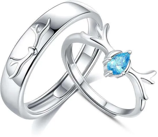 Silver_Blue_Stainless_Steel_Couple_Ring_Set
