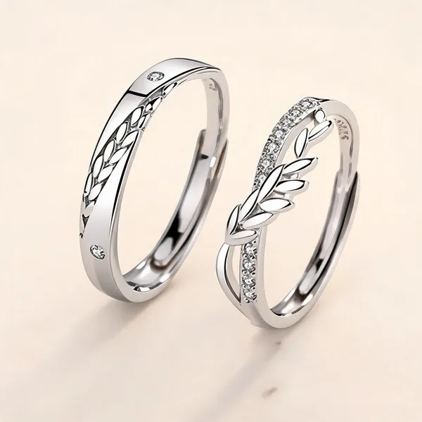 Silver_Stainless_Steel_Couple_Ring_Set