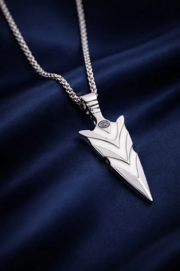 Silver_And_Radium_Stainless_Steel_Radium_Arrow_Pendant_Necklace