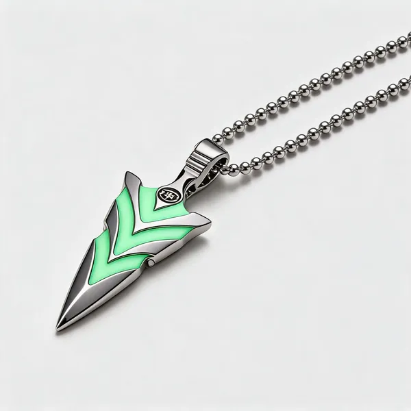 Silver_And_Radium_Stainless_Steel_Radium_Arrow_Pendant_Necklace