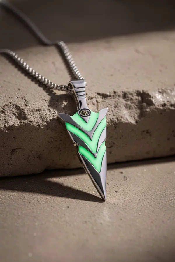 Silver_And_Radium_Stainless_Steel_Radium_Arrow_Pendant_Necklace