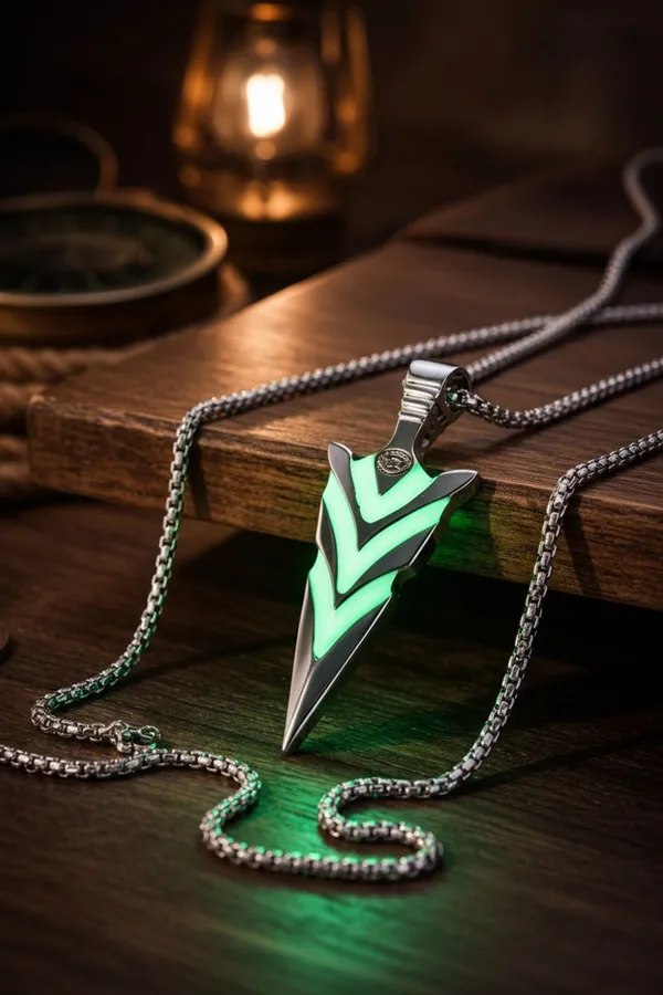 Silver_And_Radium_Stainless_Steel_Radium_Arrow_Pendant_Necklace