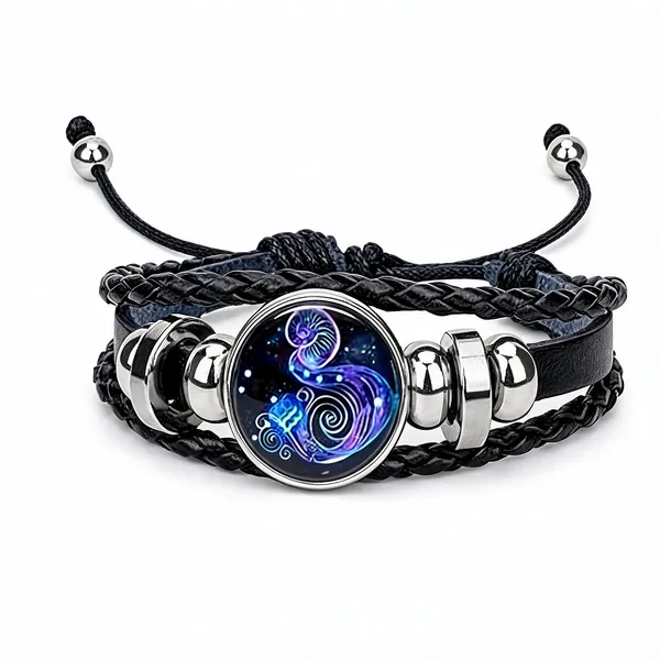 Black_Stainless_Steel_Zodiac_Bracelet