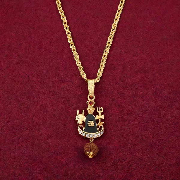 Gold_Stainless_Steel_Shiva_Trishul_Damru_Pendant_Necklace