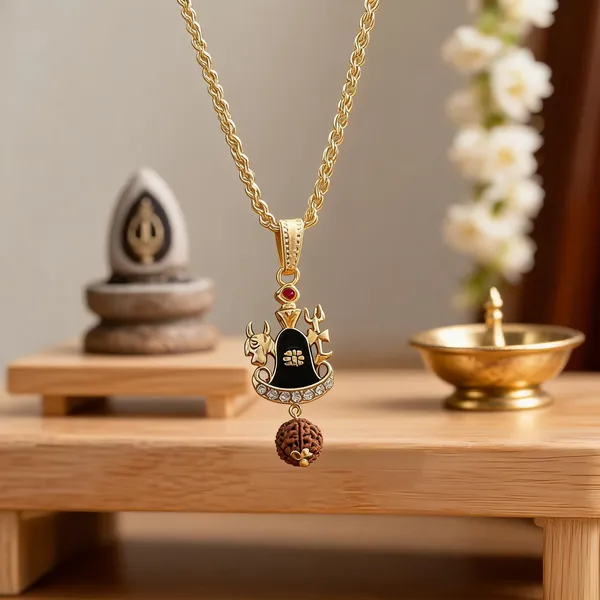 Gold_Stainless_Steel_Shiva_Trishul_Damru_Pendant_Necklace