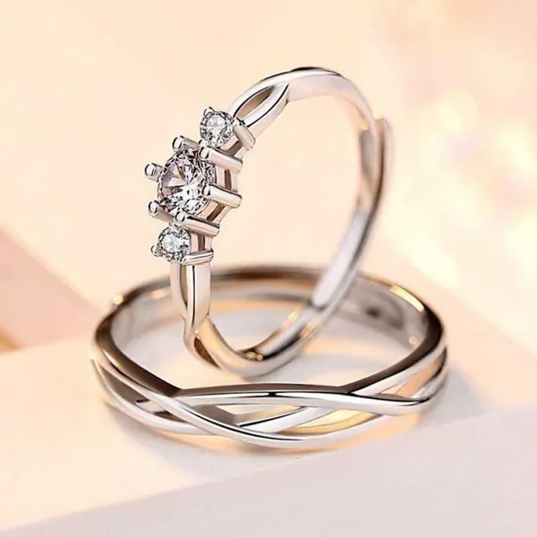 Silver_Stainless_Steel_Couple_Ring_Set