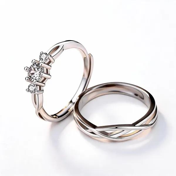Silver_Stainless_Steel_Couple_Ring_Set