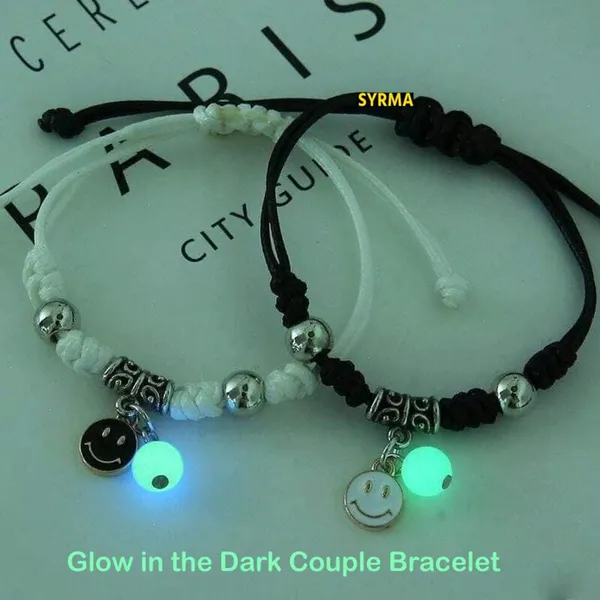 Black_White_Stainless_Steel,Acrylic_Plastic_Couple_Bracelet_Set