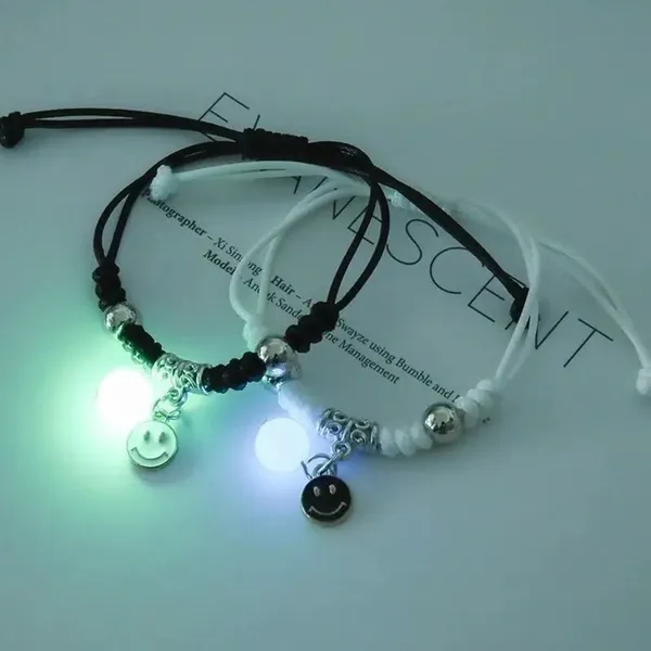 Black_White_Stainless_Steel,Acrylic_Plastic_Couple_Bracelet_Set