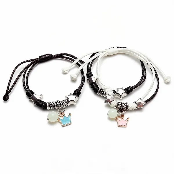 White_Brown_Stainless_Steel,Acrylic_Plastic_Bracelet