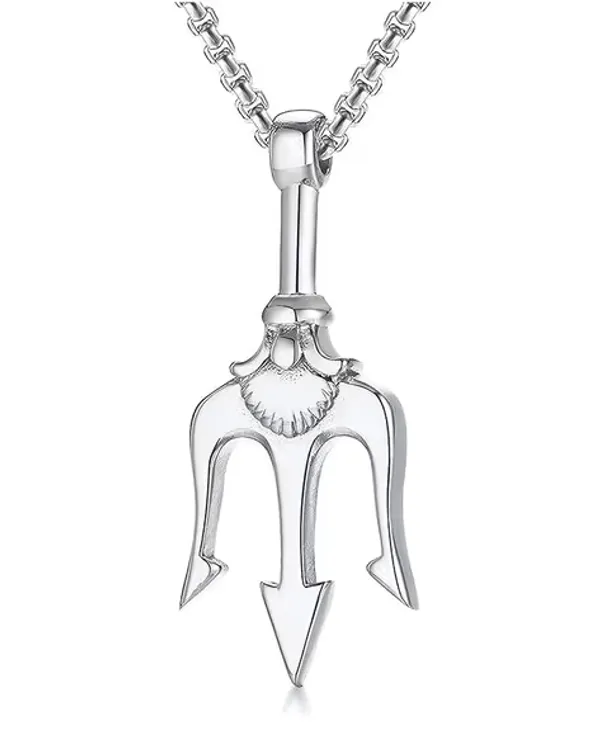 Silver_Stainless_Steel_Trishul_And_Aqua_Pendant_Necklace