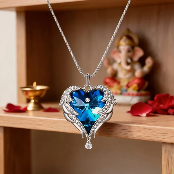 Silver_Blue_Stainless_Steel_Pendant_Necklace