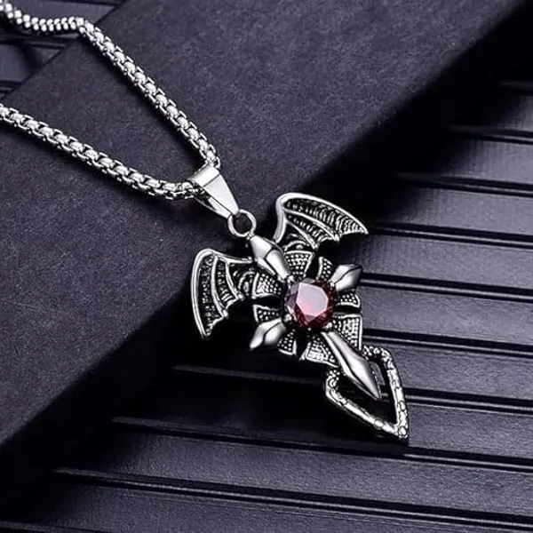 Silver_Stainless_Steel_Dragon_Pendant_Necklace