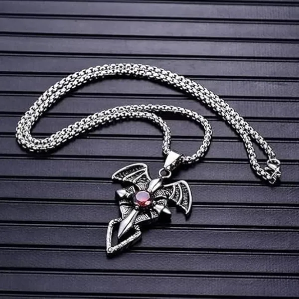 Silver_Stainless_Steel_Dragon_Pendant_Necklace