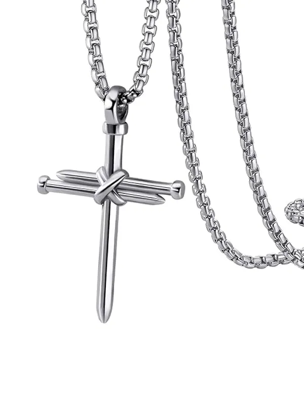 Silver_Stainless_Steel_Cross_Pendant_Necklace