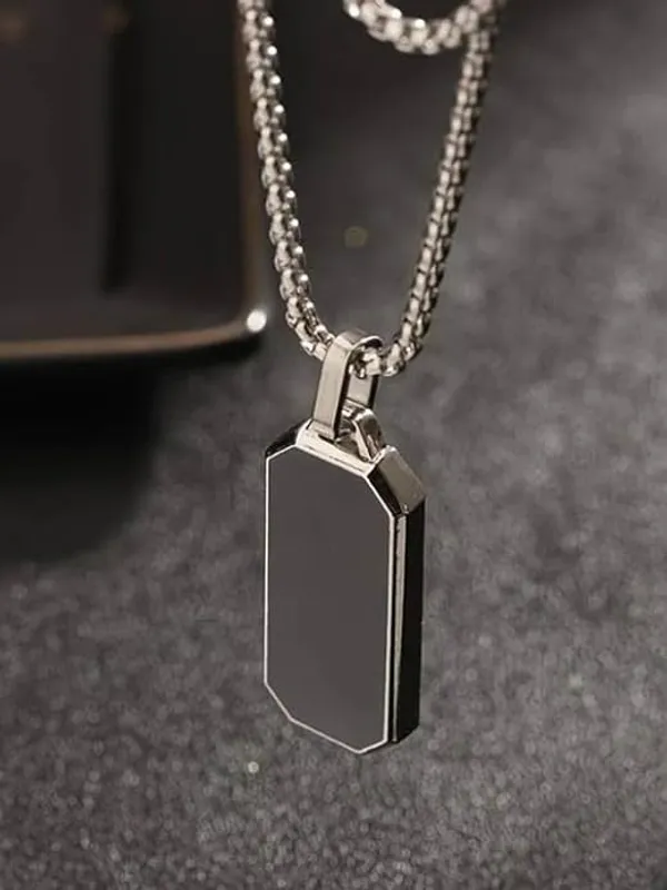Silver_Black_Stainless_Steel_Pendant_Necklace