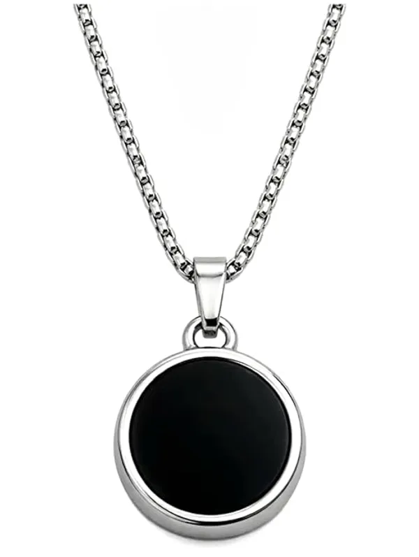 Silver_Black_Stainless_Steel_Pendant_Necklace
