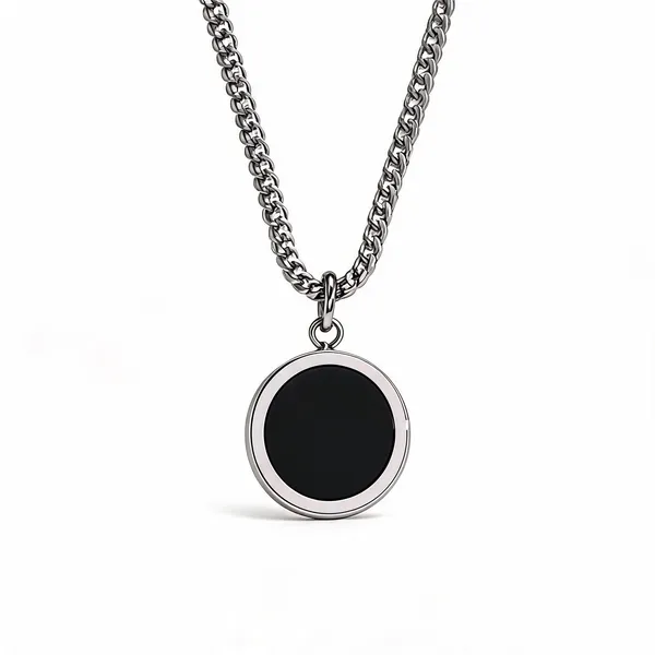Silver_Black_Stainless_Steel_Pendant_Necklace