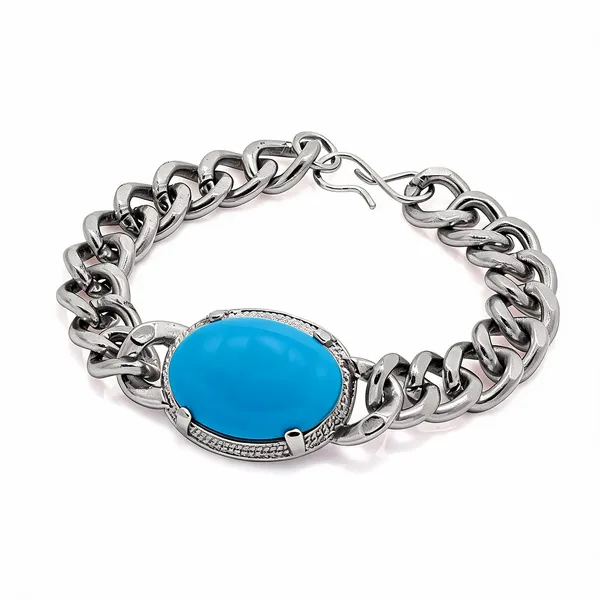 Blue_Silver_Stainless_Steel_Single_Bracelet