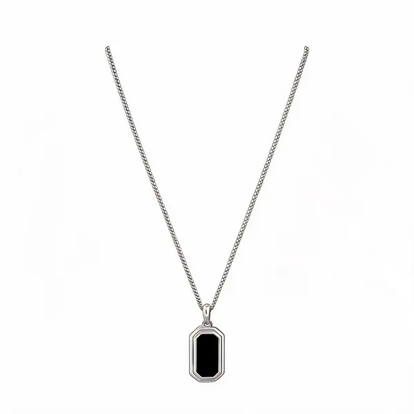 Silver_Black_Stainless_Steel_Pendant_Necklace