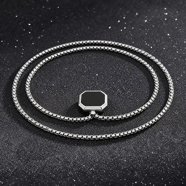 Black_And_Silver_Stainless_Steel_Geometric_Pendant_Necklace