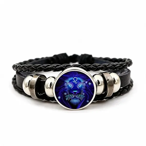 Black_And_Silver_Stainless_Steel_Zodiac_Bracelet