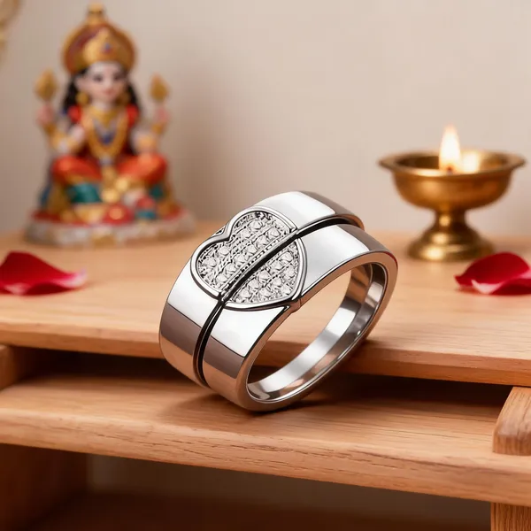 Silver_Stainless_Steel_Half_Heart_Couple_Ring_Set
