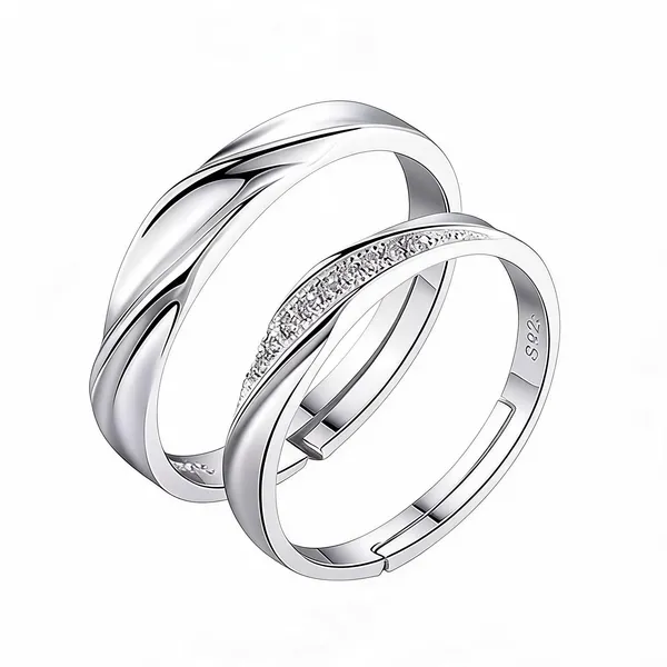 Silver_Stainless_Steel_Couple_Ring_Set