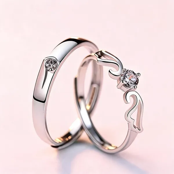 Silver_Stainless_Steel_Couple_Ring_Set